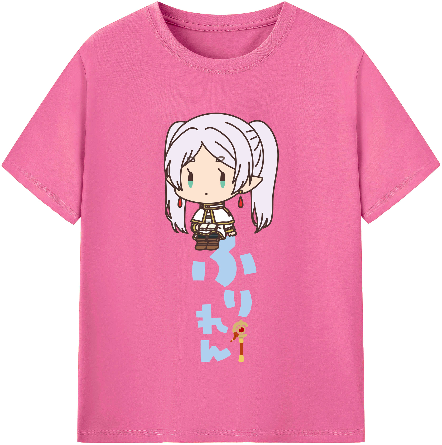 （画像用） 葬送のフリーレン Frieren レディースカジュアルプリントTシャツ（綿100％）